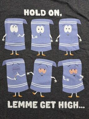 Comedy Central South Park Towlie "Hold On.. Lemme Get High.." Graphic Tee Sz 3XL